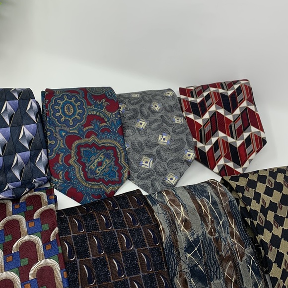 Lot of 10 - 100% Silk Ties Neckties Wide - Picture 3 of 9